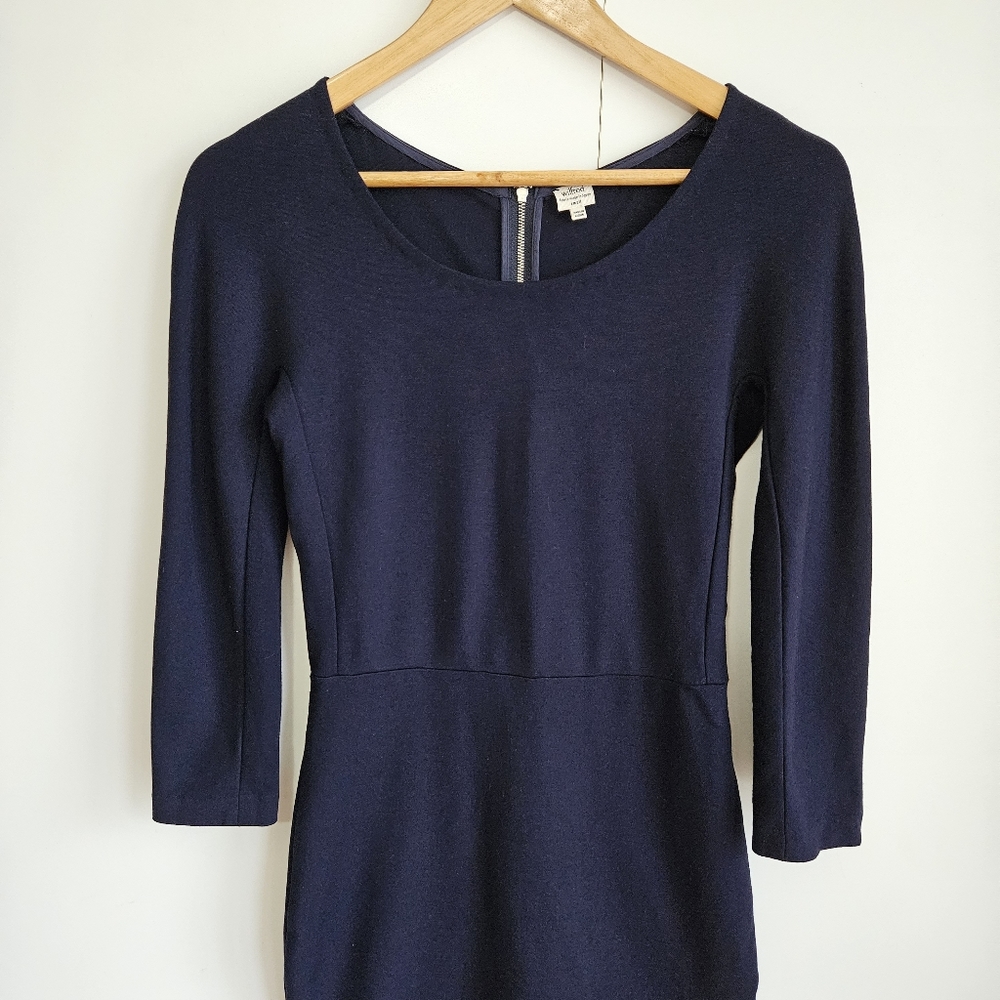 WILFRED S Fétu Mini Long Sleeve  Bodycon Dress Royal Navy Size Small Aritzia - Picture 2 of 8